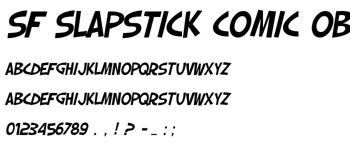 SF Slapstick Comic Oblique font